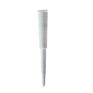 A set of 10 white plastic 10μL multichannel tip holder assemblies for Pipetman Concept & Pipetman M (Gilson), shown isolated on a plain white background.