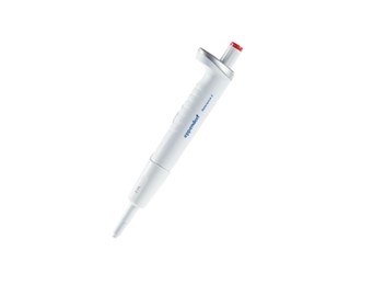 The Reference 2 Pipette is a white, single-channel handheld device with a red button, designed for accurately measuring and transferring fixed 2mL liquid volumes in the lab (Eppendorf).