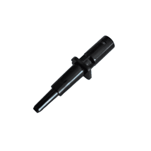 Black plastic electrical connector pin on a white background, shown at an angle—similar in precision to Rainin Pipet-Lite XLS/XLS+/E4 XLS/XLS+ Multichannel Nozzle 20μL components.