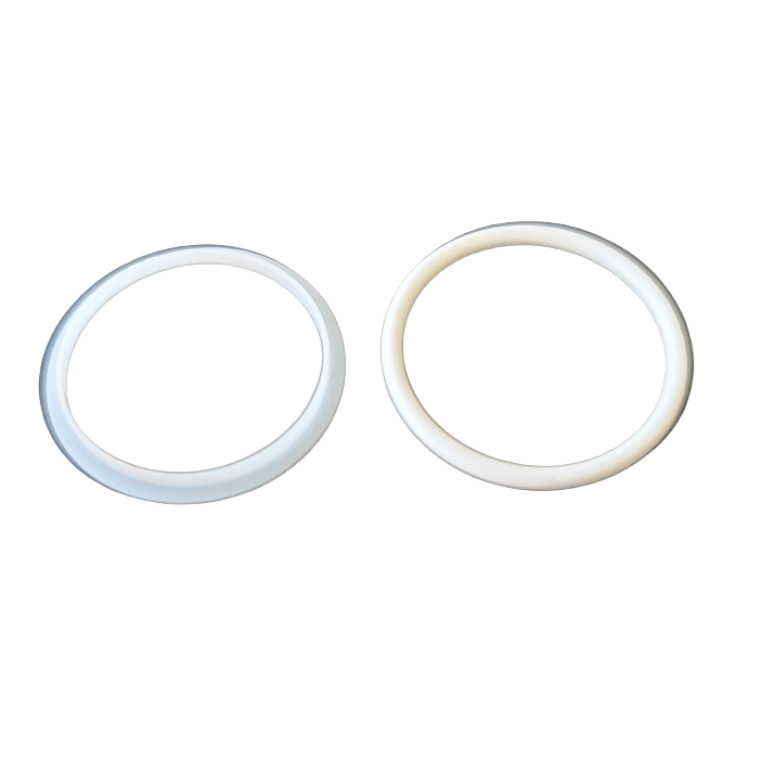 Two circular white and off-white rings are displayed side by side on a white background, representing the Nichipet EX Plus II Seal and O-ring Set, 5mL (Nichiryo).