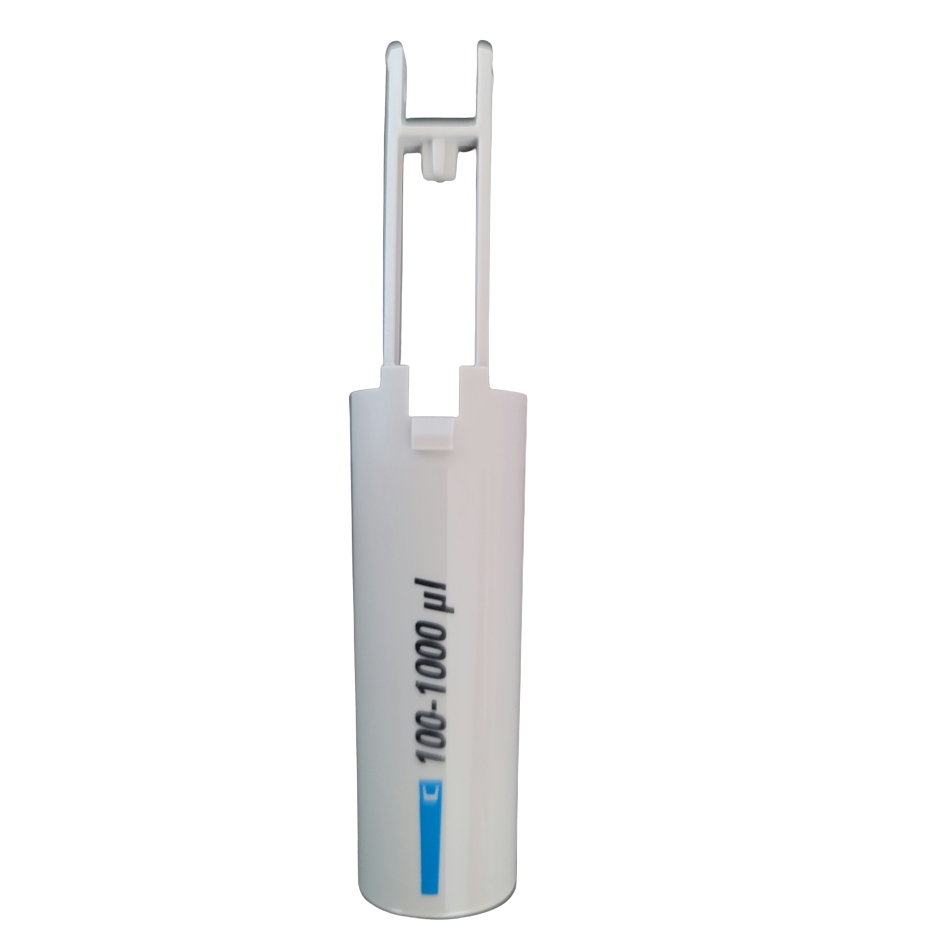 A grey Finnpipette F1 ClipTip Upgrade Tip Ejector Pusher Lower Part, 1000μL (Thermo Scientific), designed for laboratory use and compatible with ClipTip pipettes.