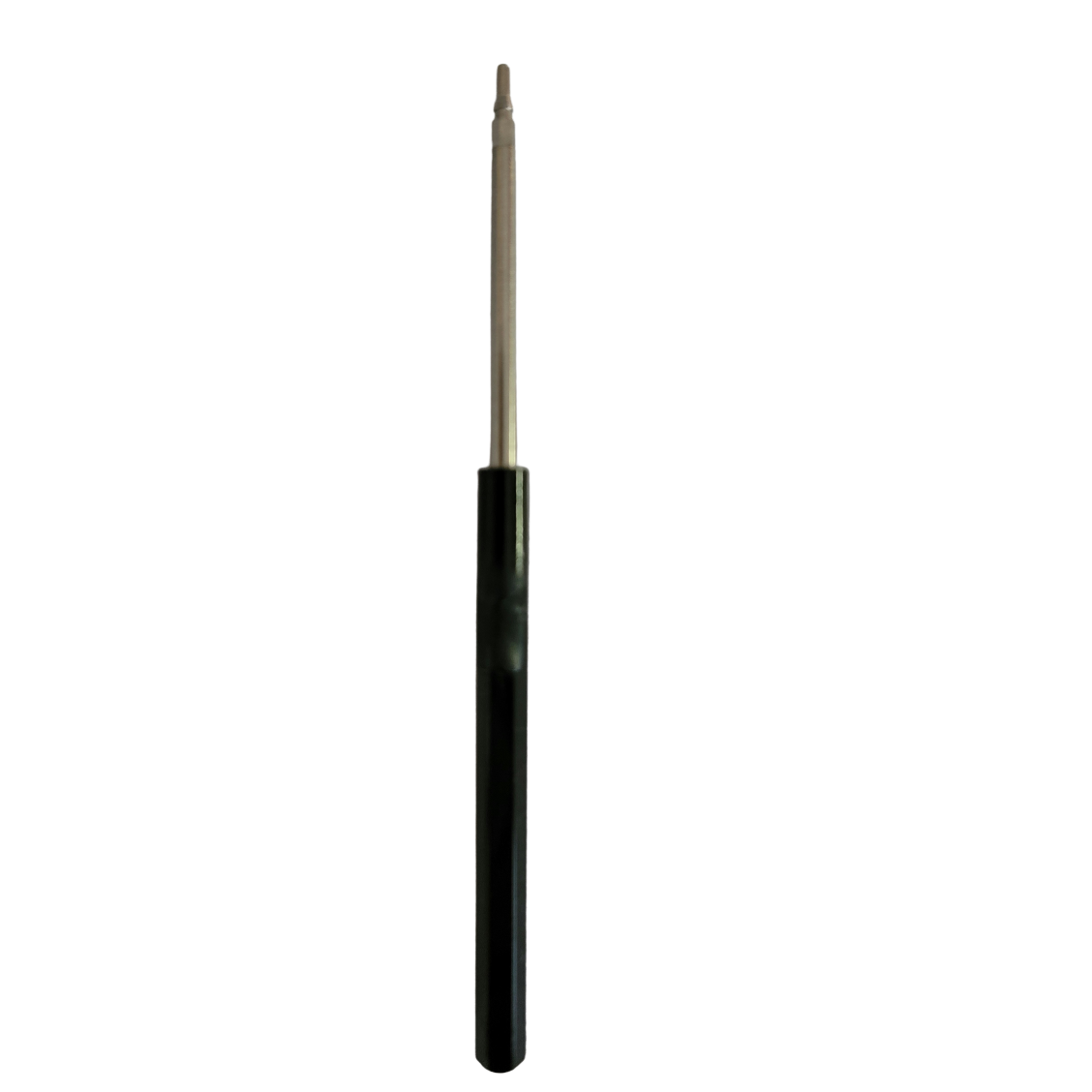 A black and silver ballpoint pen refill with a fine tip, shown on a white background, evokes the sleek style of the Rainin Classic Plunger Rod, All Volumes, 2µL - 10mL (Rainin).