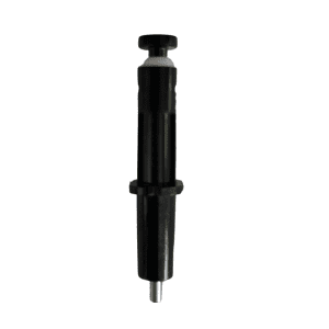 A black Rainin Pipet-Lite XLS Multichannel Nozzle & Piston Assembly micropipette, 50μL capacity, cylindrical shape, viewed vertically against a white background.