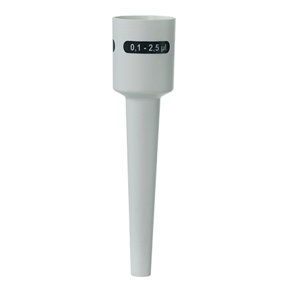 BT 704731 Transferpette S Lower Part of Ejector, Single Channel, New! (2020+), 0.1-2.5μL (BrandTech) shown against a plain white background, designed for precise liquid handling applications.