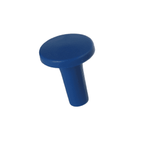 A red, round-headed plastic peg with a cylindrical stem, resembling the Axypet Pro / Lambda EliteTouch Pushbutton by Labnet, is shown against a white background.