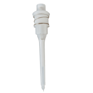 Axypet Pro / Lambda EliteTouch Single Channel Plunger Assembly, 2μL (Labnet), white plastic pump dispenser with long nozzle, shown against a plain white background.