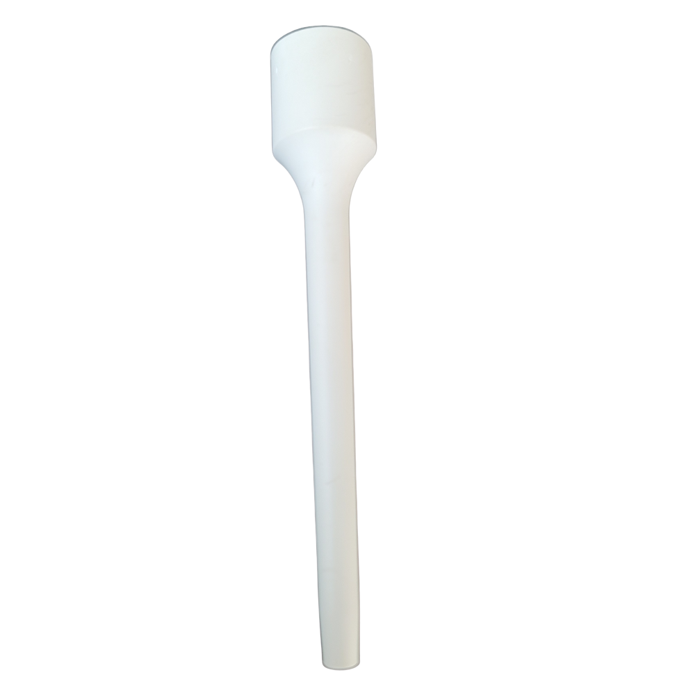 A white plastic rod with a wide top and narrow shaft, designed as the Axypet Pro / Lambda EliteTouch Single Channel Tip Ejector for 2μL and 10μL Labnet pipettes.