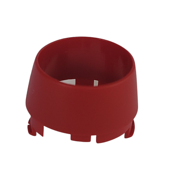 A red, round plastic component with an open top and notched base, serving as the Handle Body Band for all volumes of the Axypet Pro by Labnet.
