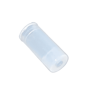 A small, clear plastic cylindrical container with a wider rim at one end, ideal for use with Move It Pipettes – Research Plus, Xplorer Plus Seal, 20μL (Eppendorf), shown on a white background.