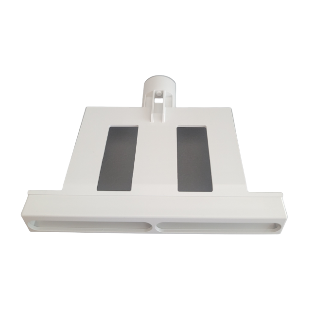 White rectangular plastic vacuum attachment with two wide vents and a cylindrical connector, compatible with Eppendorf Move It Pipettes – Research Plus, Xplorer Plus, Ejector, Multichannel, 1200μL. Shown on a plain background.