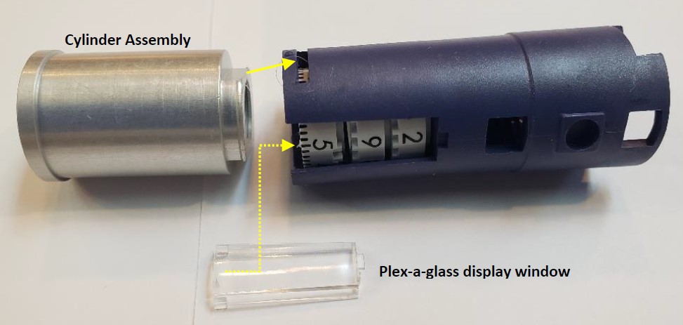 Insertion of volume assembly and cylinder back onto volume assembly