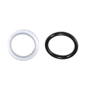 A Labnet Piston Seal and O-ring Set for Single Channel, 5mL is shown: one white and one black ring side by side on a plain white background.