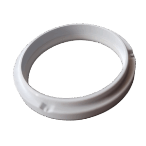 The Nichipet EX Plus II Seal and O-ring Set, 10mL (Nichiryo) is shown as a white plastic circular ring or gasket, photographed at an angle against a plain white background.