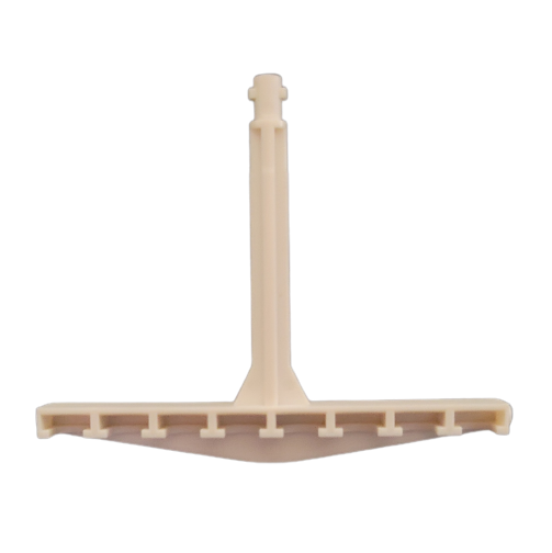 The Eppendorf Piston Actuator, Multichannel, 8 Channel (Eppendorf) is a beige plastic T-shaped tool with a vertical handle and six-slot horizontal base, designed for use in 8 channel multichannel applications.