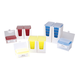A white holder contains Nichiryo Bulk Tips, 1250 μL low retention, universal fit, packaged in a bag of 1000 tips (Nichiryo).