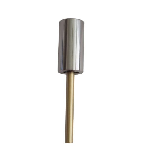 A cylindrical metal piston for Rainin EDP3 / EDP3 Plus / E4-XLS / E4-XLS+ pipettes (LTS & Traditional Shaft, 2000μL) features a silver top and a gold-colored rod extending downward.