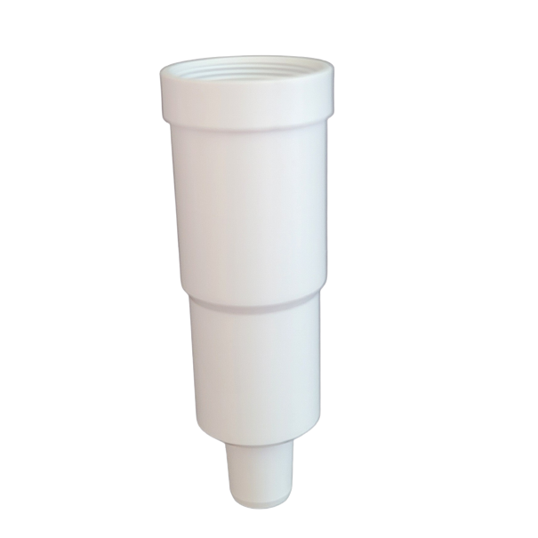 A plain white plastic cylindrical adapter for the Oxford BenchMate I and II Nozzle, 5000μL (Nichiryo), with a threaded top and tapered bottom, is shown against a white background.