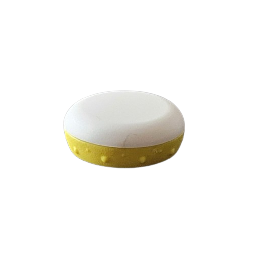 A Finnpipette F3 Cap, Yellow for Single & Multichannel (Thermo Scientific) is shown with a white top and yellow textured bottom on a plain white background.
