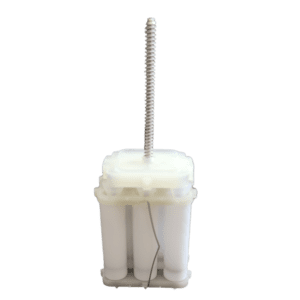 An E1 ClipTip Cylinder Block Multichannel Pipette (8 channel, 1250μL, Thermo Scientific) stands upright on a plain white background.