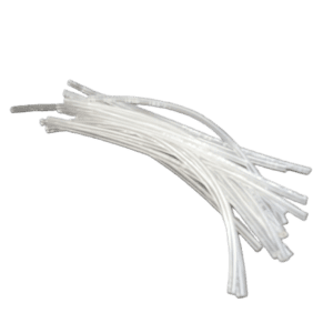 A bundle of clear plastic twist ties, perfect for securing the E1 ClipTip Tube Set, Multichannel, 16 Pieces, 125μL–1250μL (Thermo Scientific), is shown arranged in a loose pile on a white background.