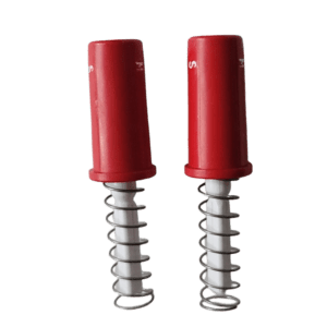 Two Portable Pipet-Aid XP & XL Button Assemblies (Drummond), red, 2 pack, are standing upright against a plain white background.