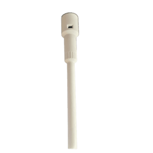 A white plastic Acura Barrel 250-1000μL spray pump (Socorex), newer version, with a long dip tube, photographed against a plain background.