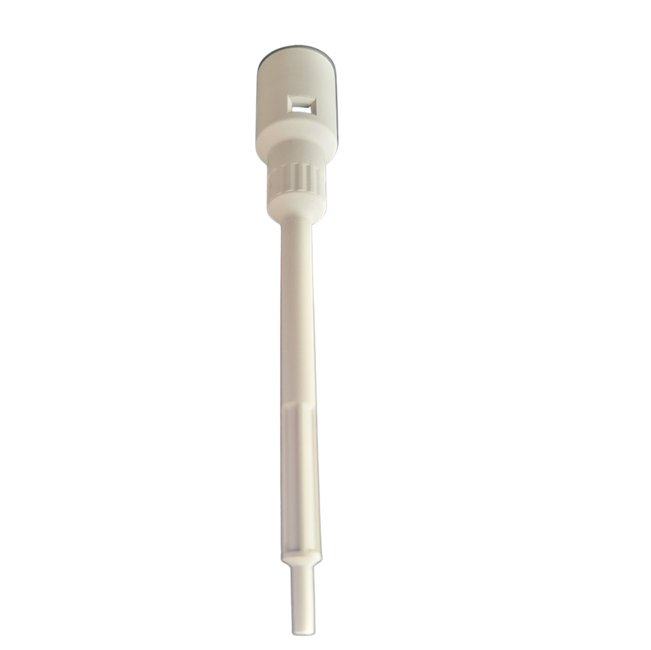 The Acura Barrel, Including PTFE Sleeve, 1μL, 2μL (Socorex) is a white plastic pump dispenser tube with a long nozzle and acura barrel, displayed against a plain background.