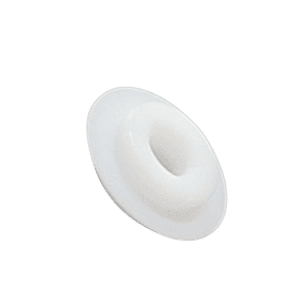 A white, circular foam pad with a central hole, resembling the Acura PTFE Sleeve, 60-100μL (Socorex), is viewed from an angle against a plain white background.