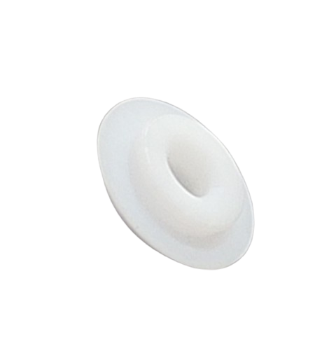 SO 825.657 A white, circular foam pad with a central hole, resembling the Acura PTFE Sleeve, 60-100μL (Socorex), is viewed from an angle against a plain white background.