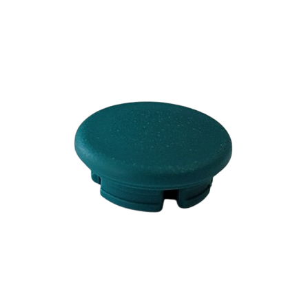 An orange Acura Smartie Plunger Cap for 100μL and 200μL Socorex pipettes, with a flat top and notched sides, is displayed against a plain white background.