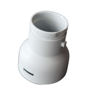 The Acura 835 / 835F Ejector Cap, 2-5mL (Socorex), is a white plastic adapter with a wide base, tapered top, small rectangular slot, and a raised tab on the side.