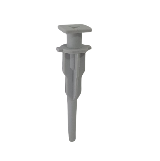 A grey plastic Acura 855 Barrel, Including Tightness Part, 10μL (Socorex), is shown securing landscape edging against a plain white background.