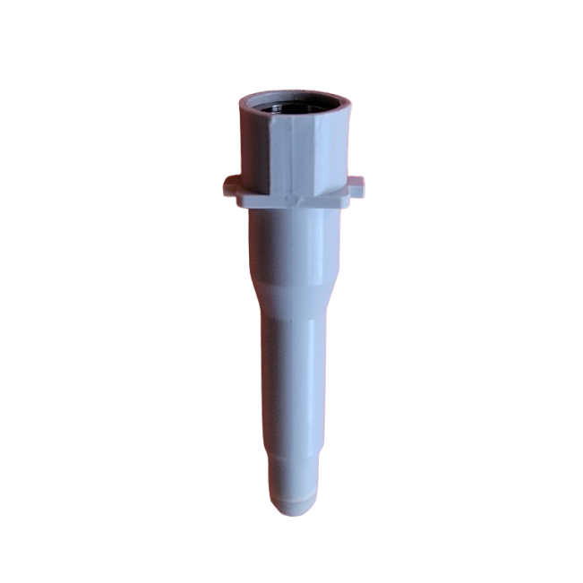 A white plastic Acura 855 Barrel, including tightness part (200μL, Socorex), with a cylindrical shape and hexagonal top section, is shown against a plain white background.