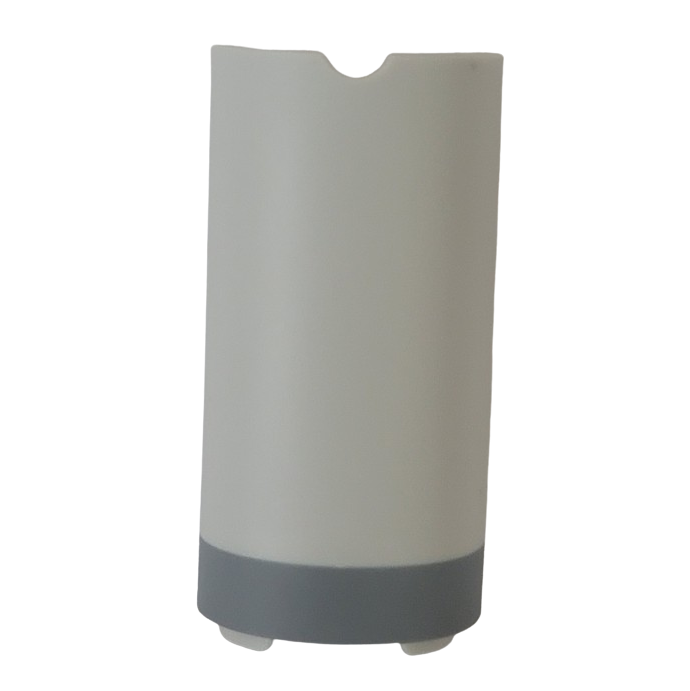 EP 3121801000 The Research Plus Counter Cover, Fixed Volume, Gray, 10μL (Eppendorf), is a reliable cylindrical white plastic container with a gray base, perfect for precise fixed volume applications in any lab setup.