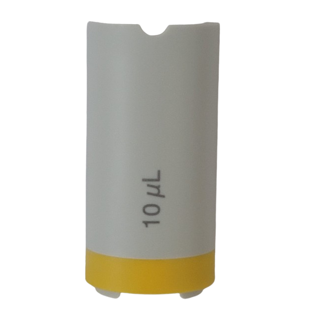 EP 3121804009 A yellow Research Plus Counter Cover, Fixed Volume, 10μL (Eppendorf), shown against a plain white background.