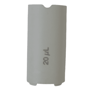 A gray Research Plus Counter Cover, Fixed Volume, 20μL (Eppendorf) is shown, designed for laboratory use.