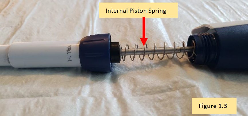 Internal piston spring