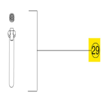 Diagram showing a test tube with a cap, labeled 29 in a yellow box, next to an Acura 855 Plunger Assembly, 350μL (Socorex).