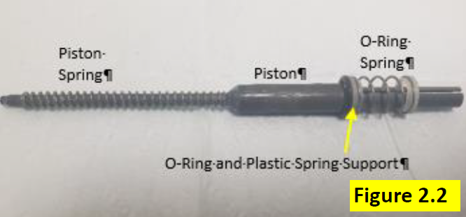Reassembled Fisherbrand Elite piston assembly