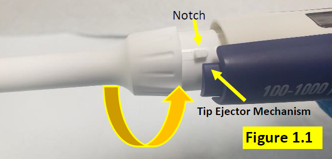 Notch on tip ejector