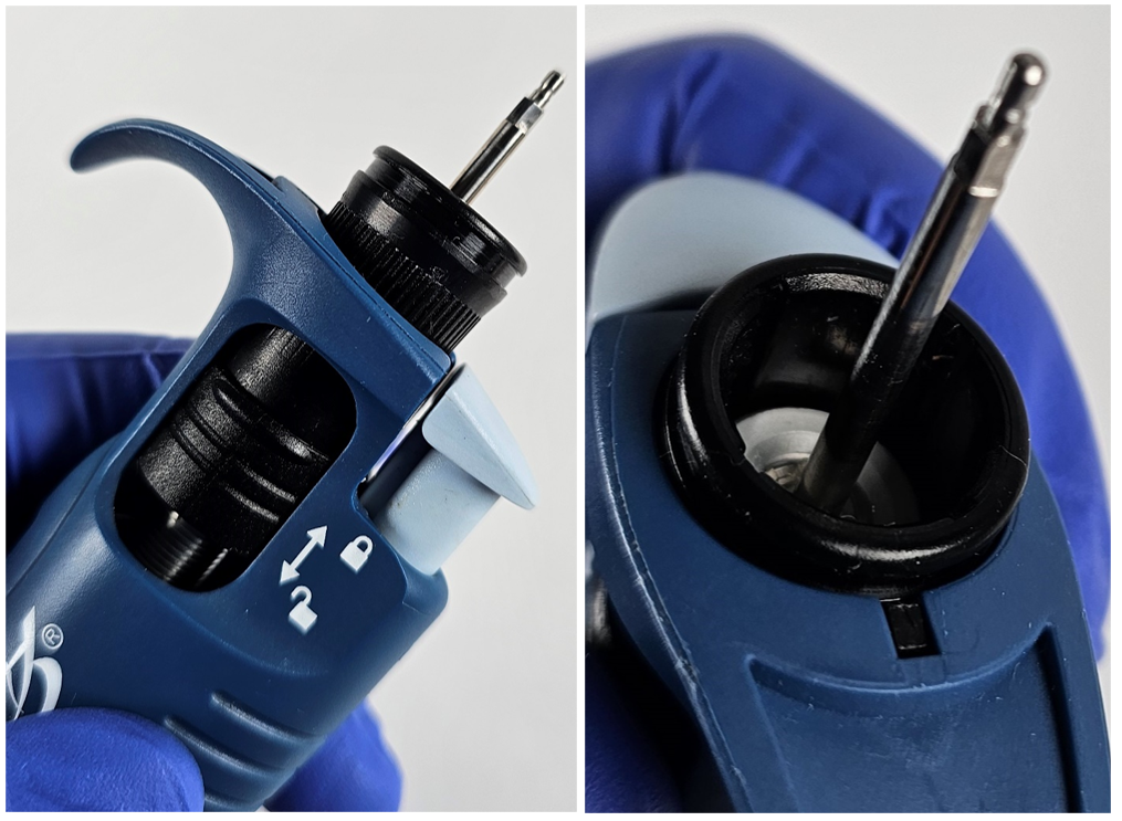 VWR Ergonomic High-Performance knob insertion