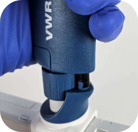 reattach the tip ejector clip on the Pipetman M / VWR Electronic