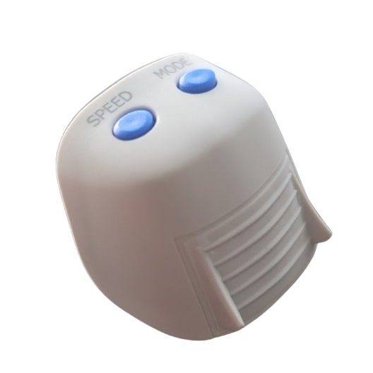 Close-up of the Labnet FastPette Pro with blue SPEED and MODE buttons, vent-like grooves, and a P2004 Li-ion Battery Cover.