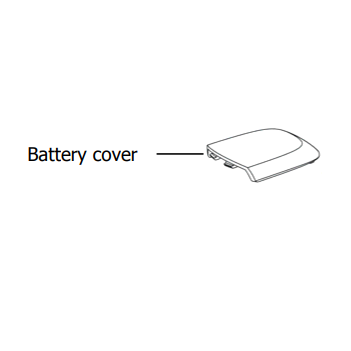 NI_00-PM-N003 Line drawing of a Nichiryo Pipette Mate NEO Controller’s battery cover, with a label and arrow indicating the 3.6V, 600mAh Lithium Ion Battery compartment.