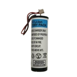 A Nichiryo Pipette Mate NEO 3.6V, 600mAh lithium-ion battery with wires, connector, and warning label, designed for pipette controllers.