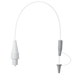 The Biotrate Burette, Dispensing Head, Adjustable, 0.4m (Sartorius) features a flexible tube connected to a white nozzle and a secondary gray attachment with a tethered cap.