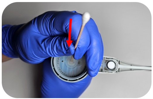 q-tip in filling valve