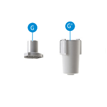 Upper and lower parts of a BrandTech Transferpette Electronic Ejector, Single Channel, 250-5000μL.