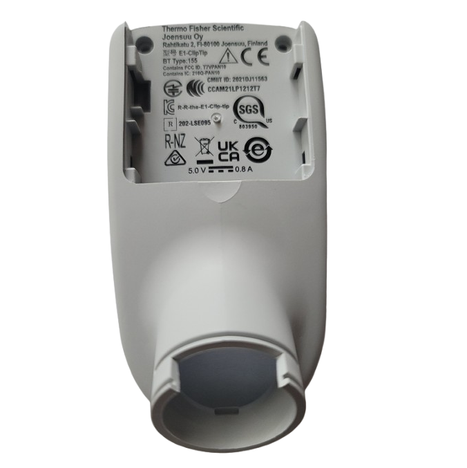 the Thermo Scientific E1 ClipTip, Top End Bottom, Bluetooth, multichannel connection ports.