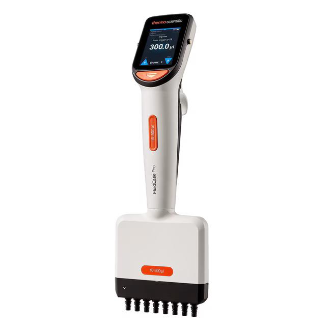 TS 4676070 Thermo Scientific FluidEase Pro ClipTip Electronic Multichannel Pipettes, 8 channel, 10-300μL
